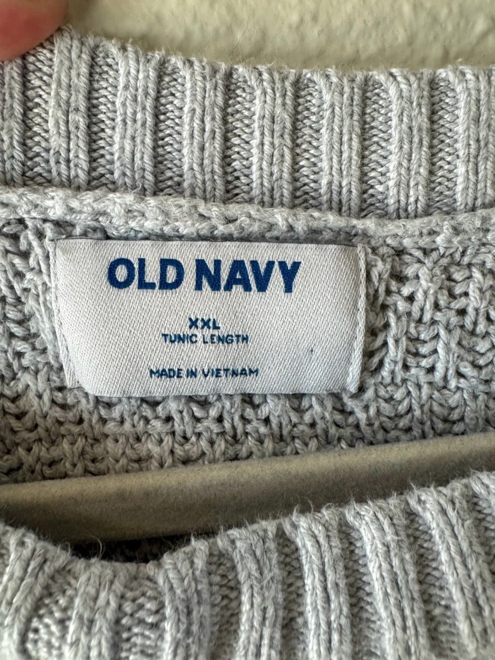 Old Navy Striped Crewneck Sweater - Mauve and Light Gray